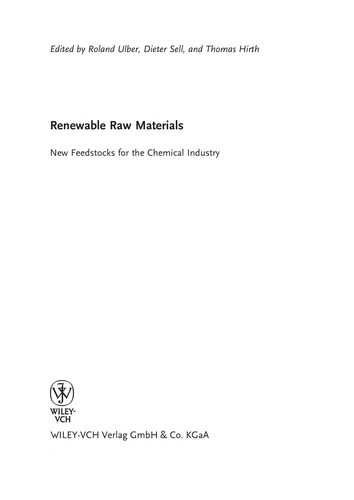 Cover for Renewable raw materials
