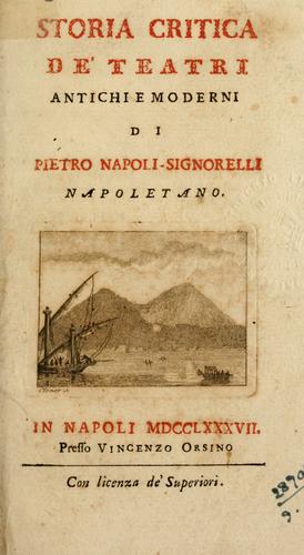 Cover for Storia critica de' teatri antichi e moderni