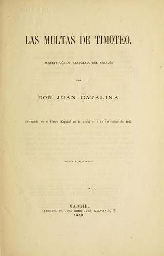Cover for Las multas de Timoteo