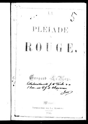 Cover for La Pléïade rouge