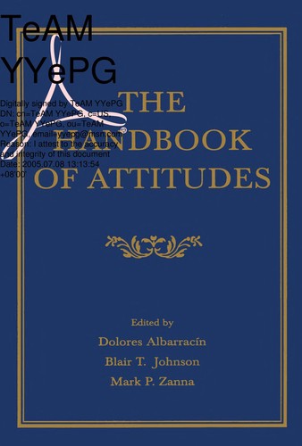 Cover for The handbook of attitudes