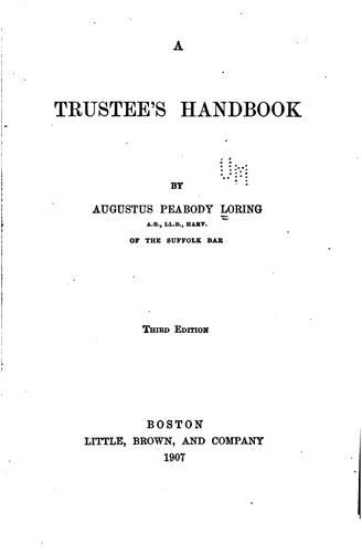 Cover for A trustee's handbook