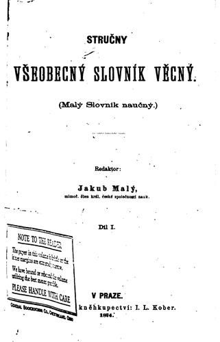 Cover for Stručny všeobecný slovnik věcný: malý slovnik naučný