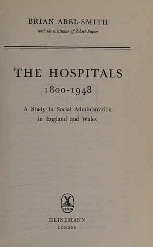 Cover for The hospitals, 1800-1948