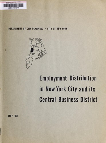 Cover for Employment distribution in New York City and its central business district