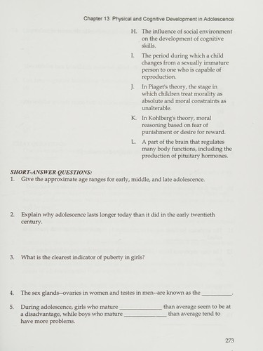 Cover for Study Guide for Use with Child Development