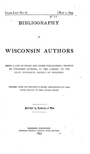 Cover for Bibliography of Wisconsin authors
