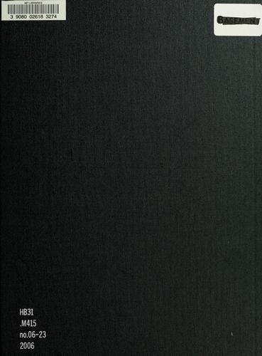Cover for The growth in the Social Security disability rolls
