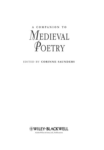 Cover for A companion to medieval poetry