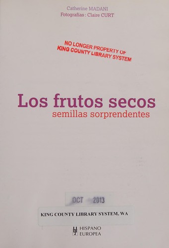 Cover for Los frutos secos / The dried fruit (Spanish Edition)