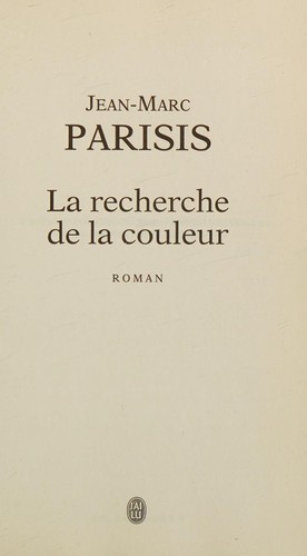 Cover for La recherche de la couleur