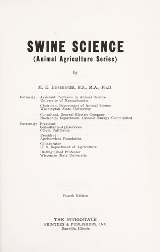 Cover for Swine science