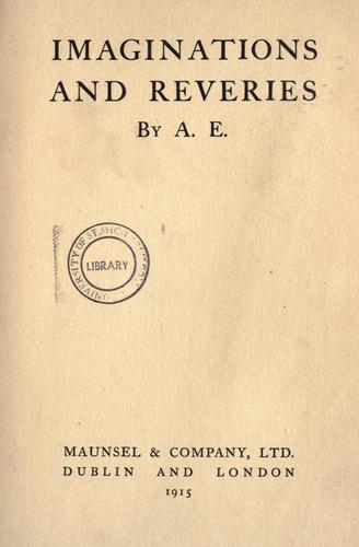 Cover for Imaginations and reveries