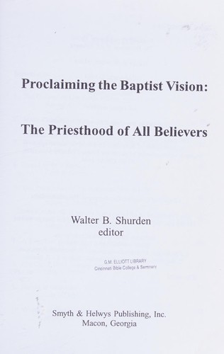 Cover for The Priesthood of all believers