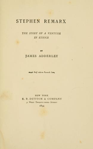 Cover for Stephen Remarx