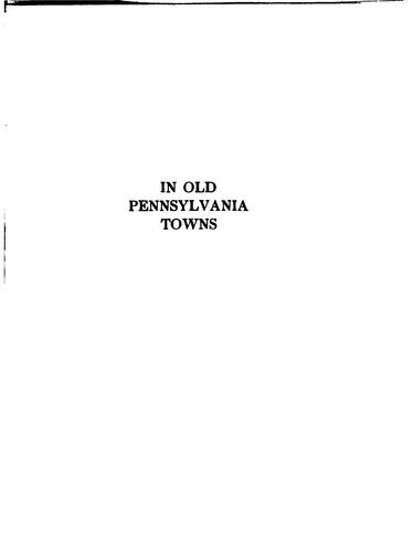 Cover for In old Pennsylvania towns