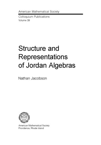 Cover for Structure and representations of Jordan algebras