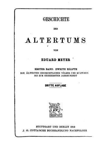 Cover for Geschichte des Altertums