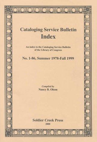 Cover for Cataloging Service Bulletin Index