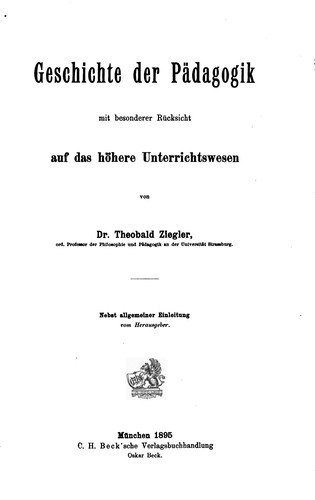 Cover for Geschichte der Pädagogik: Mit besonderer Rücksicht auf das höhere Unterrichtswesen