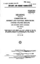 Cover for Devaney and Hebert nominations