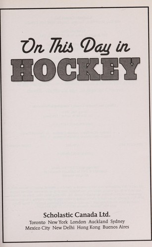 Cover for On this day in hockey