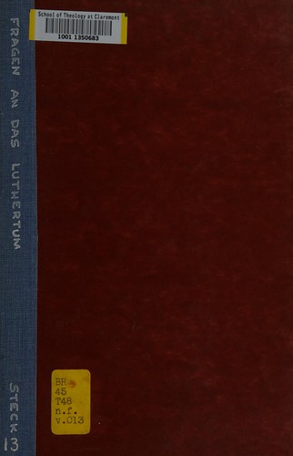 Cover for Fragen an das Luthertum.