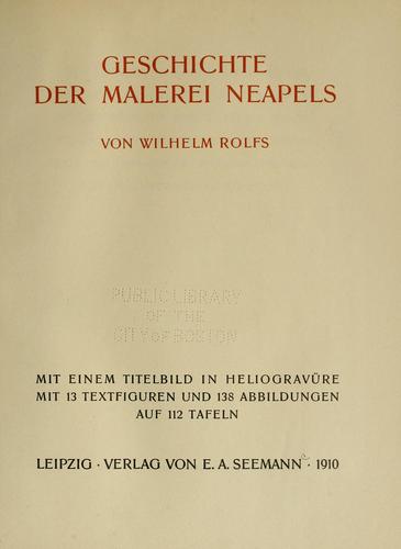 Cover for Geschichte der Malerei Neapels