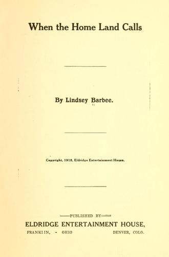 Cover for When the home land calls
