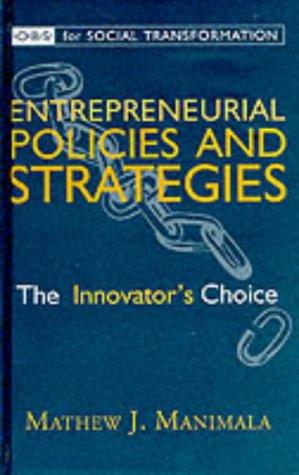 Cover for Entrepreneurial policies and strategies