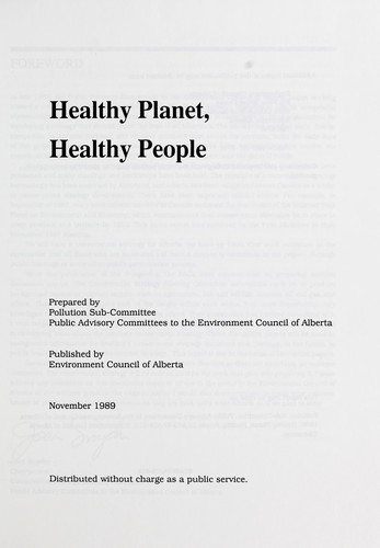 Cover for Healthy planet, healthy people