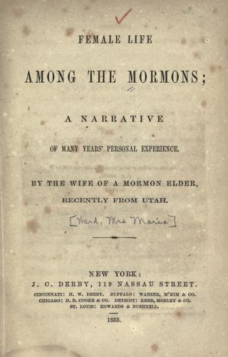 Cover for Female life among the Mormons