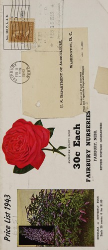 Cover for Price list, 1943