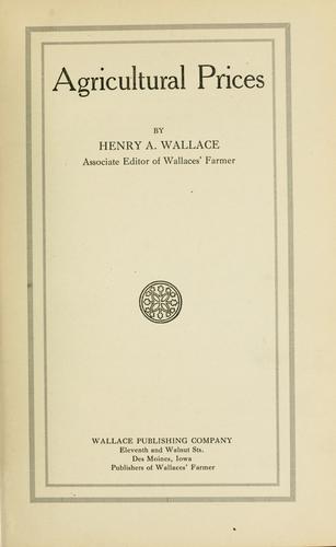 Cover for Agricultural prices