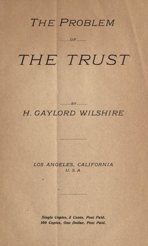 Cover for The problem of the trust