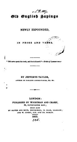 Cover for Old English sayings newly expounded, in prose and verse.