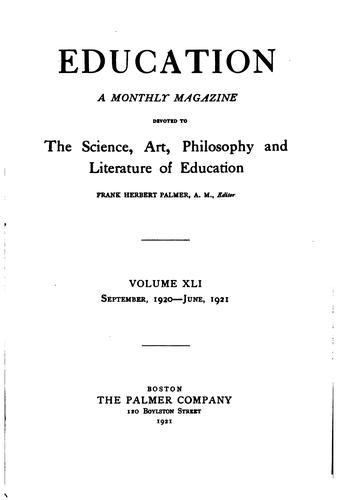 Cover for Education