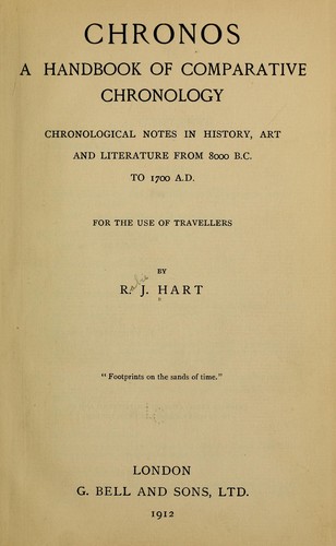 Cover for Chronos, a handbook of comparative chronology
