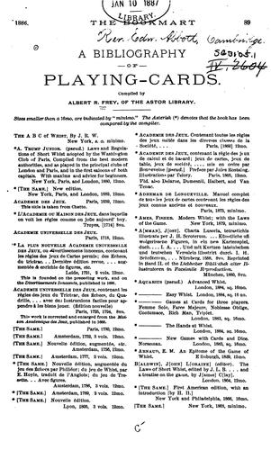 Cover for A Bibliography of Playing-cards