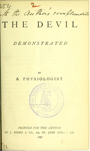 Cover for The Devil demonstrated