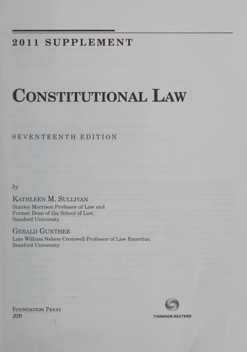 Cover for Constitutional Law 2011