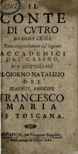 Cover for Il conte di Cvtro