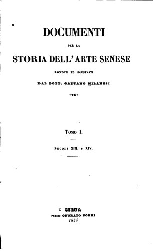 Cover for Documenti per la storia dell'arte senese