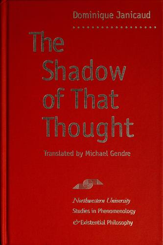 Cover for The shadow of that thought