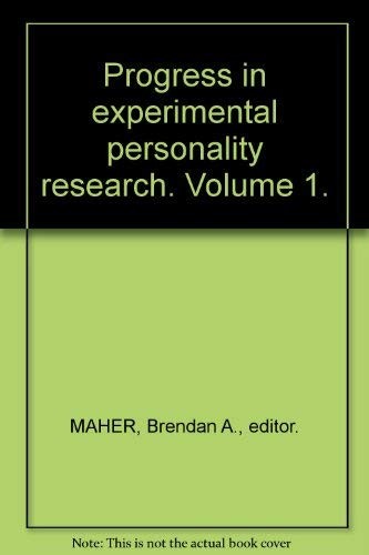 Cover for Progress in Experimental Personality Research