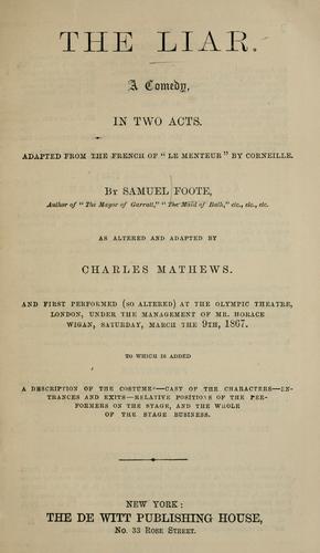 Cover for The liar.