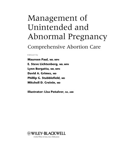 Cover for Management of unintended and abnormal pregnancy