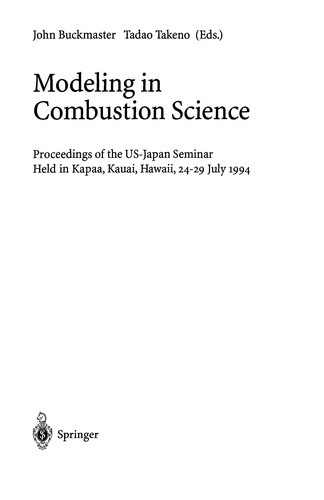 Cover for Modeling in combusion science