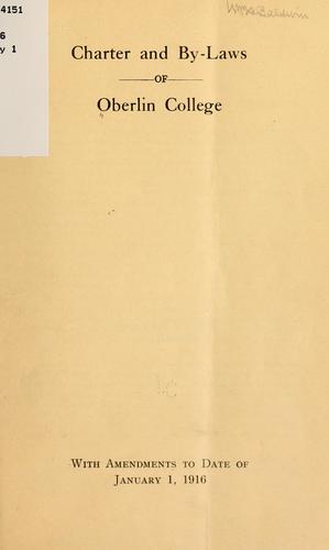 Cover for Charter and by-laws of Oberlin College