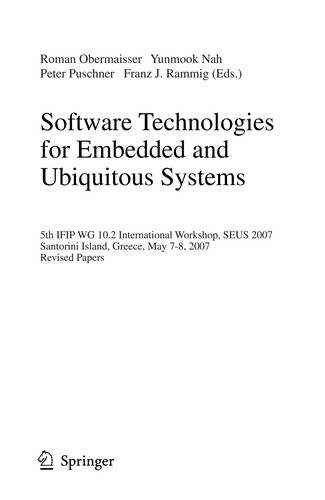 Cover for Software technologies for embedded and ubiquitous systems